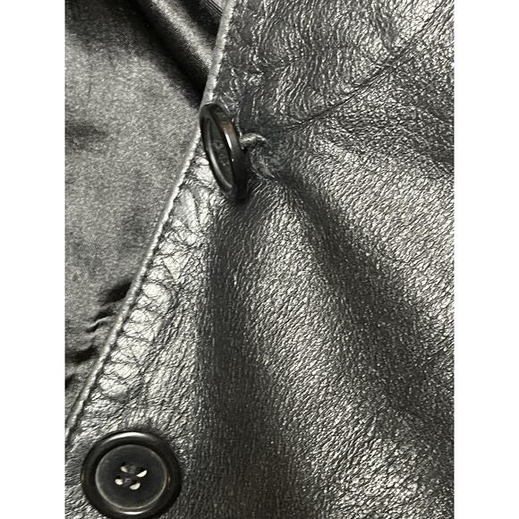 Wilsons Leather Jacket Womens Small Black Button Front Blazer Coat Classic Style - Picture 9 of 10